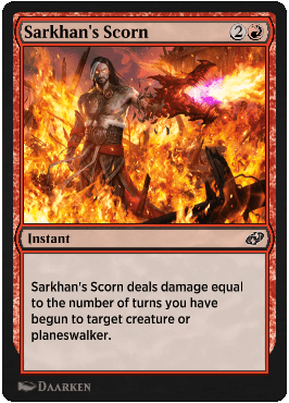 Sarkhan's Scorn from Magic Arena exclusive set Jumpstart: Historic Horizons