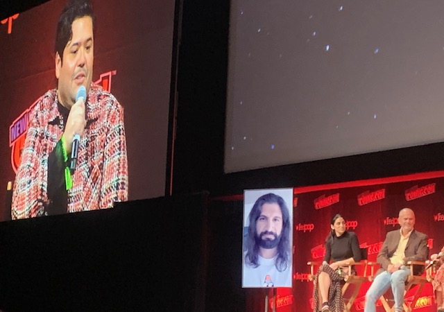 Harvey Guillen responds to a question at NYCC